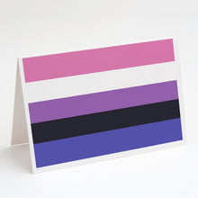 Load image into Gallery viewer, Genderfluid Pride Greeting Cards -  Blank Note Cards – 8-Pack of Artist-Designed Cards with Envelopes