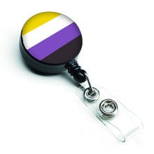 Load image into Gallery viewer, Nonbinary Pride Retractable Badge Reel