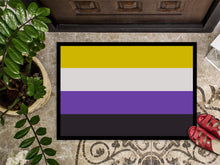 Load image into Gallery viewer, Nonbinary Pride Doormat - 24x36 Decorative Floor Mat – Indoor/Outdoor Rug with Artistic Flair