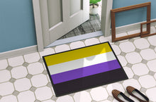 Load image into Gallery viewer, Nonbinary Pride Doormat - 24x36 Decorative Floor Mat – Indoor/Outdoor Rug with Artistic Flair