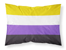 Load image into Gallery viewer, Nonbinary Pride Fabric Standard Pillowcase – Artistic Decorative Front, White Back
