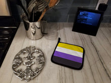 Load image into Gallery viewer, Nonbinary Pride Pot Holders - Set of 2 - Heat-Resistant Kitchen Essentials