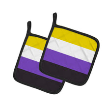 Load image into Gallery viewer, Nonbinary Pride Pot Holders - Set of 2 - Heat-Resistant Kitchen Essentials