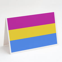 Load image into Gallery viewer, Pansexual Pride Greeting Cards -  Blank Note Cards – 8-Pack of Artist-Designed Cards with Envelopes
