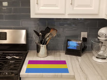 Load image into Gallery viewer, Pansexual Pride Glass Cutting Boards – Durable, Decorative Kitchen Art Large