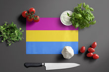Load image into Gallery viewer, Pansexual Pride Glass Cutting Boards – Durable, Decorative Kitchen Art Large