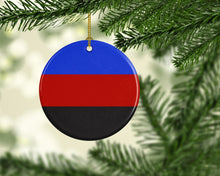 Load image into Gallery viewer, Polyamorous Pride Ceramic Ornament