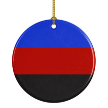 Load image into Gallery viewer, Polyamorous Pride Ceramic Ornament