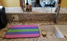 Load image into Gallery viewer, Trigender Pride Dish Drying Mat – Absorbent, Artistic Kitchen Essentials