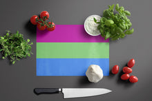 Load image into Gallery viewer, Polisexual Pride Glass Cutting Boards – Durable, Decorative Kitchen Art Large