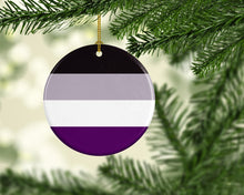 Load image into Gallery viewer, Asexual Pride Ceramic Ornament
