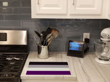 Load image into Gallery viewer, Asexual Pride Glass Cutting Boards – Durable, Decorative Kitchen Art Large
