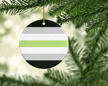 Load image into Gallery viewer, Agender Pride Ceramic Ornament