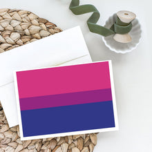 Load image into Gallery viewer, Bisexual Pride Greeting Cards -  Blank Note Cards – 8-Pack of Artist-Designed Cards with Envelopes