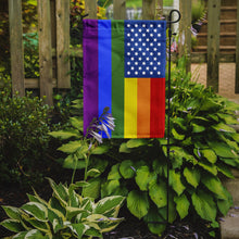 Load image into Gallery viewer, USA Gay Pride Garden Flag – LGBTQ+ Inclusive Outdoor Yard Decor