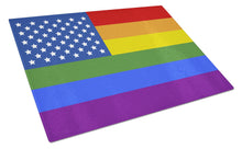 Load image into Gallery viewer, USA Gay Pride Glass Cutting Boards – Durable, Decorative Kitchen Art Large