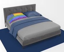 Load image into Gallery viewer, USA Gay Pride Fabric Standard Pillowcase – Artistic Decorative Front, White Back