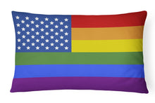 Load image into Gallery viewer, USA Gay Pride Canvas Fabric Decorative Pillow