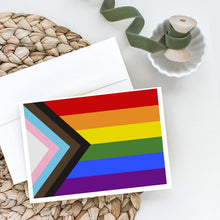 Load image into Gallery viewer, Gay Pride Progress Pride Greeting Cards -  Blank Note Cards – 8-Pack of Artist-Designed Cards with Envelopes