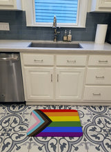 Load image into Gallery viewer, Gay Pride Progress Pride Machine Washable Memory Foam Mat