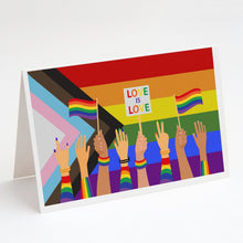 Load image into Gallery viewer, Gay Pride Parade Progress Pride Greeting Cards -  Blank Note Cards – 8-Pack of Artist-Designed Cards with Envelopes