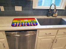 Load image into Gallery viewer, Gay Pride Parade Dish Drying Mat – Absorbent, Artistic Kitchen Essentials
