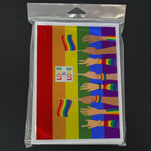 Load image into Gallery viewer, Gay Pride Parade Greeting Cards -  Blank Note Cards – 8-Pack of Artist-Designed Cards with Envelopes
