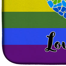 Load image into Gallery viewer, Gay Pride Love Wins Mosaic Heart Dish Drying Mat – Absorbent, Artistic Kitchen Essentials