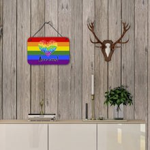 Load image into Gallery viewer, Gay Pride Love Wins Mosaic Heart Wall or Door Hanging Prints