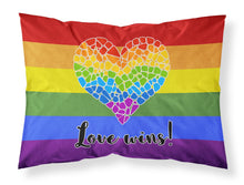 Load image into Gallery viewer, Gay Pride Love Wins Mosaic Heart Fabric Standard Pillowcase – Artistic Decorative Front, White Back