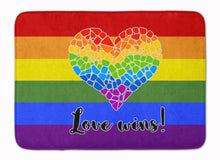 Load image into Gallery viewer, Gay Pride Love Wins Mosaic Heart Machine Washable Memory Foam Mat