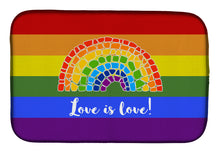 Load image into Gallery viewer, Gay Pride Love is Love Mosaic Rainbow Dish Drying Mat – Absorbent, Artistic Kitchen Essentials