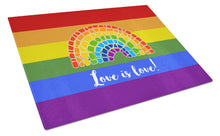 Load image into Gallery viewer, Gay Pride Love is Love Mosaic Rainbow Glass Cutting Boards – Durable, Decorative Kitchen Art Large