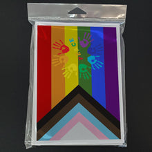 Load image into Gallery viewer, Gay Pride Peace Hands Progress Pride Greeting Cards -  Blank Note Cards – 8-Pack of Artist-Designed Cards with Envelopes
