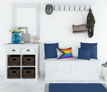 Load image into Gallery viewer, Gay Pride Peace Hands Progress Pride Canvas Fabric Decorative Pillow