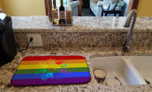 Load image into Gallery viewer, Gay Pride Peace Hands Dish Drying Mat – Absorbent, Artistic Kitchen Essentials
