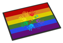 Load image into Gallery viewer, Gay Pride Peace Hands Doormat - 24x36 Decorative Floor Mat – Indoor/Outdoor Rug with Artistic Flair