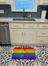 Load image into Gallery viewer, Gay Pride Peace Hands Machine Washable Memory Foam Mat