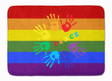 Load image into Gallery viewer, Gay Pride Peace Hands Machine Washable Memory Foam Mat