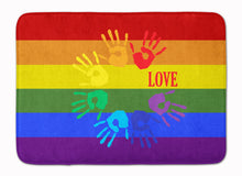 Load image into Gallery viewer, Gay Pride Love Hands Machine Washable Memory Foam Mat