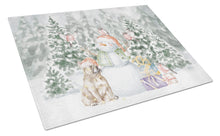 Load image into Gallery viewer, French Bulldog Fawn with Christmas Presents Glass Cutting Boards – Durable, Decorative Kitchen Art Large