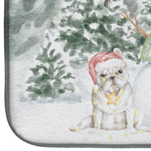 Load image into Gallery viewer, French Bulldog White with Christmas Presents Dish Drying Mat – Absorbent, Artistic Kitchen Essentials
