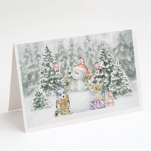 Load image into Gallery viewer, Corgi Blue Merle with Christmas Presents Greeting Cards -  Blank Note Cards – 8-Pack of Artist-Designed Cards with Envelopes