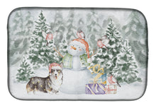 Load image into Gallery viewer, Corgi Black and Tan Points with Christmas Presents Dish Drying Mat – Absorbent, Artistic Kitchen Essentials