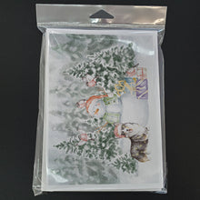 Load image into Gallery viewer, Corgi Black and Tan Points with Christmas Presents Greeting Cards -  Blank Note Cards – 8-Pack of Artist-Designed Cards with Envelopes