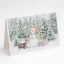 Load image into Gallery viewer, Corgi Black and Tan Points with Christmas Presents Greeting Cards -  Blank Note Cards – 8-Pack of Artist-Designed Cards with Envelopes