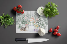 Load image into Gallery viewer, Corgi Black and Tan Points with Christmas Presents Glass Cutting Boards – Durable, Decorative Kitchen Art Large