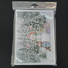 Load image into Gallery viewer, Corgi Blue Merle and Tan Points with Christmas Presents Greeting Cards -  Blank Note Cards – 8-Pack of Artist-Designed Cards with Envelopes