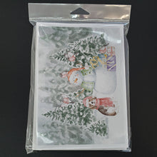 Load image into Gallery viewer, Beagle Tricolor with Christmas Presents Greeting Cards -  Blank Note Cards – 8-Pack of Artist-Designed Cards with Envelopes