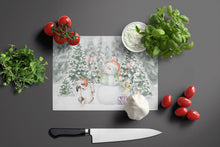 Load image into Gallery viewer, Australian Shepherd Puppy Black White and Tan with Christmas Presents Glass Cutting Boards – Durable, Decorative Kitchen Art Large